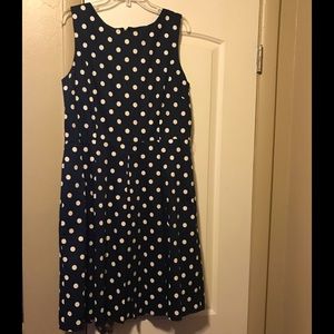 TAHARI NAVY AND POLKA DOT DRESS SIZE 14